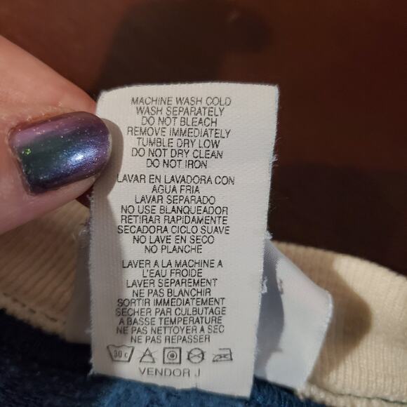 Vtg Morning Sun Bird Button Sweatshirt Womens Size L Granny Blue Pockets Cabin - Picture 9 of 10